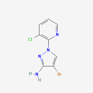 4-Bromo-1-(3-chloropyridin-2-yl)-1H-pyrazol-3-amine chemical structure (CAS 1250758-60-1)