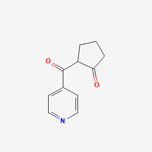 2-(Pyridine-4-carbonyl)cyclopentan-1-one chemical structure (CAS 1250793-54-4)
