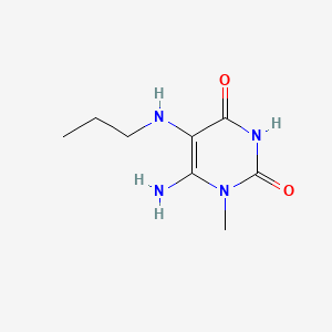 6-Amino-1-methyl-5-(propylamino)pyrimidine-2,4(1H,3H)-dione chemical structure (CAS 125092-42-4)