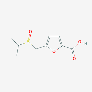 5-((Isopropylsulfinyl)methyl)furan-2-carboxylic acid chemical structure (CAS 1250990-38-5)