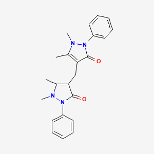 4,4'-Methylenebis(1,5-dimethyl-2-phenyl-1H-pyrazol-3(2H)-one) chemical structure (CAS 1251-85-0)
