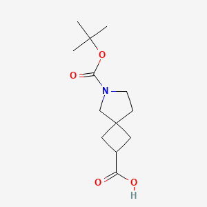 6-(tert-Butoxycarbonyl)-6-azaspiro[3.4]octane-2-carboxylic acid chemical structure (CAS 1251002-42-2)