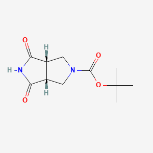 (3aR,6aS)-rel-tert-Butyl 4,6-dioxohexahydropyrrolo[3,4-c]pyrrole-2(1H)-carboxylate chemical structure (CAS 1251003-99-2)