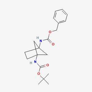 Benzyl tert-butyl bicyclo[2.1.1]hexane-1,4-diyldicarbamate chemical structure (CAS 1251009-99-0)