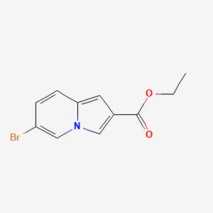 Ethyl 6-bromoindolizine-2-carboxylate chemical structure (CAS 1251014-35-3)