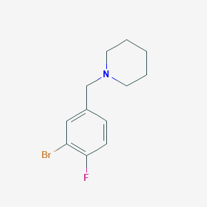 1-(3-Bromo-4-fluorobenzyl)piperidine chemical structure (CAS 1251209-10-5)