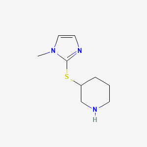 3-((1-Methyl-1H-imidazol-2-yl)thio)piperidine chemical structure (CAS 1251239-85-6)