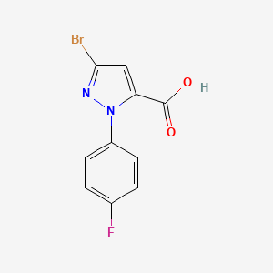 3-Bromo-1-(4-fluorophenyl)-1H-pyrazole-5-carboxylic acid chemical structure (CAS 1251249-98-5)