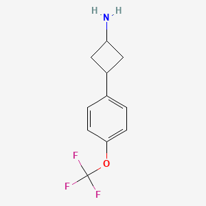 3-(4-(Trifluoromethoxy)phenyl)cyclobutan-1-amine chemical structure (CAS 1251268-62-8)