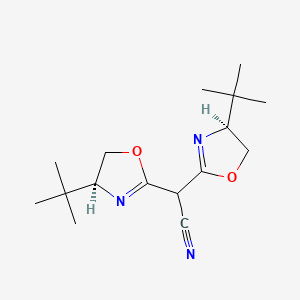 2,2-Bis((S)-4-(tert-butyl)-4,5-dihydrooxazol-2-yl)acetonitrile chemical structure (CAS 1251471-84-7)