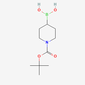 (1-(tert-Butoxycarbonyl)piperidin-4-yl)boronic acid chemical structure (CAS 1251537-39-9)