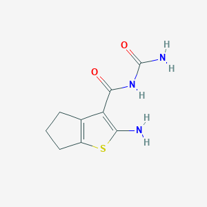 2-Amino-N-carbamoyl-5,6-dihydro-4H-cyclopenta[b]thiophene-3-carboxamide chemical structure (CAS 1251623-78-5)