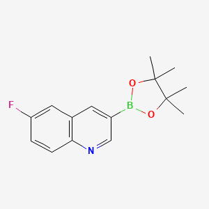6-Fluoro-3-(4,4,5,5-tetramethyl-1,3,2-dioxaborolan-2-yl)quinoline chemical structure (CAS 1251731-31-3)