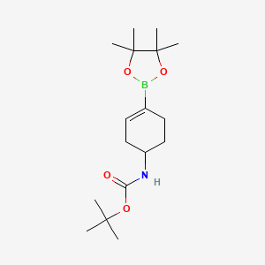 tert-Butyl (4-(4,4,5,5-tetramethyl-1,3,2-dioxaborolan-2-yl)cyclohex-3-en-1-yl)carbamate chemical structure (CAS 1251732-64-5)
