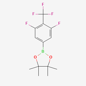 2-(3,5-Difluoro-4-(trifluoromethyl)phenyl)-4,4,5,5-tetramethyl-1,3,2-dioxaborolane chemical structure (CAS 1251844-06-0)