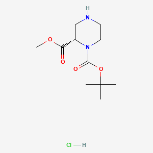 (S)-1-tert-Butyl 2-methyl piperazine-1,2-dicarboxylate hydrochloride chemical structure (CAS 1251903-93-1)