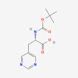(S)-2-((tert-Butoxycarbonyl)amino)-3-(pyrimidin-5-yl)propanoic acid chemical structure (CAS 1251904-63-8)