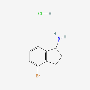 4-Bromo-2,3-dihydro-1H-inden-1-amine hydrochloride chemical structure (CAS 1251922-71-0)