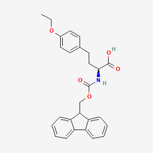 (S)-2-((((9H-Fluoren-9-yl)methoxy)carbonyl)amino)-4-(4-ethoxyphenyl)butanoic acid chemical structure (CAS 1252046-18-6)
