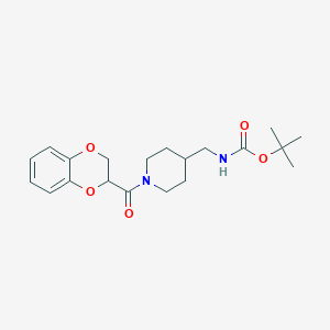 tert-Butyl ((1-(2,3-dihydrobenzo[b][1,4]dioxine-2-carbonyl)piperidin-4-yl)methyl)carbamate chemical structure (CAS 1252450-11-5)