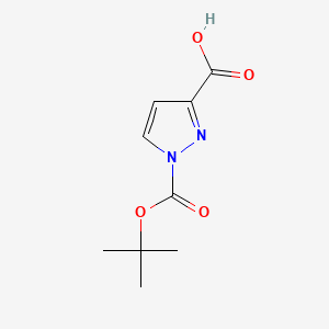 1-(tert-Butoxycarbonyl)-1H-pyrazole-3-carboxylic acid chemical structure (CAS 1252855-23-4)