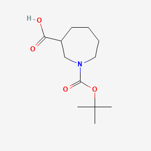 1-(tert-Butoxycarbonyl)azepane-3-carboxylic acid chemical structure (CAS 1252867-16-5)