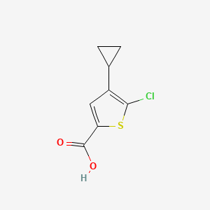 5-Chloro-4-cyclopropylthiophene-2-carboxylic acid chemical structure (CAS 1252900-85-8)