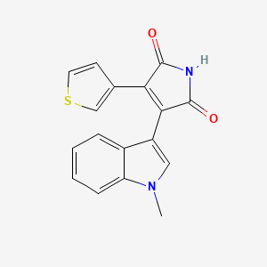 3-(1-Methyl-1H-indol-3-yl)-4-(thiophen-3-yl)-1H-pyrrole-2,5-dione chemical structure (CAS 125313-45-3)