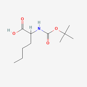 2-((tert-Butoxycarbonyl)amino)hexanoic acid chemical structure (CAS 125342-48-5)