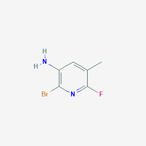 2-Bromo-6-fluoro-5-methylpyridin-3-amine chemical structure (CAS 1253654-77-1)