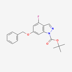tert-Butyl 6-(benzyloxy)-4-fluoro-1H-indazole-1-carboxylate chemical structure (CAS 1253789-02-4)