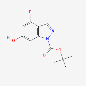 tert-Butyl 4-fluoro-6-hydroxy-1H-indazole-1-carboxylate chemical structure (CAS 1253789-61-5)