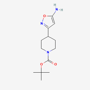 tert-Butyl 4-(5-aminoisoxazol-3-yl)piperidine-1-carboxylate chemical structure (CAS 1253789-76-2)