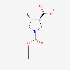 (3R,4R)-rel-1-(tert-Butoxycarbonyl)-4-methylpyrrolidine-3-carboxylic acid chemical structure (CAS 1253791-53-5)
