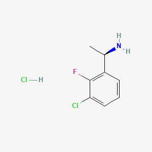 (R)-1-(3-Chloro-2-fluorophenyl)ethanamine hydrochloride chemical structure (CAS 1253792-97-0)