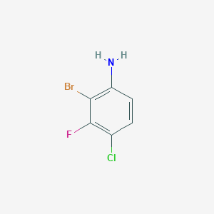 2-Bromo-4-chloro-3-fluoroaniline chemical structure (CAS 1253889-54-1)
