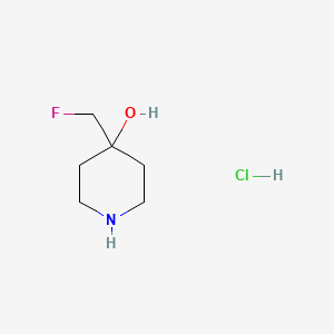 4-(Fluoromethyl)piperidin-4-ol hydrochloride chemical structure (CAS 1253929-33-7)