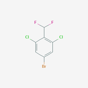 5-Bromo-1,3-dichloro-2-(difluoromethyl)benzene chemical structure (CAS 1254034-21-3)