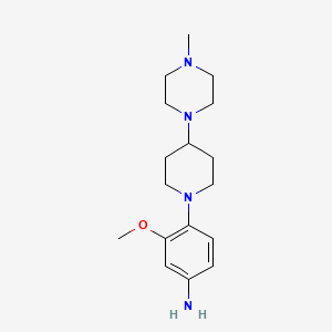 3-Methoxy-4-(4-(4-methylpiperazin-1-yl)piperidin-1-yl)aniline chemical structure (CAS 1254058-34-8)