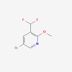 5-Bromo-3-(difluoromethyl)-2-methoxypyridine chemical structure (CAS 1254123-51-7)
