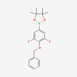 2-(4-(Benzyloxy)-3,5-difluorophenyl)-4,4,5,5-tetramethyl-1,3,2-dioxaborolane chemical structure (CAS 1255041-73-6)