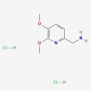 (5,6-Dimethoxypyridin-2-yl)methanamine dihydrochloride chemical structure (CAS 1255098-74-8)