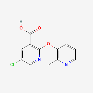 5-Chloro-2-((2-methylpyridin-3-yl)oxy)nicotinic acid chemical structure (CAS 1255147-31-9)
