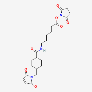 2,5-Dioxopyrrolidin-1-yl 6-(4-((2,5-dioxo-2,5-dihydro-1H-pyrrol-1-yl)methyl)cyclohexanecarboxamido)hexanoate chemical structure (CAS 125559-00-4)