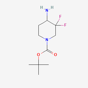 tert-Butyl 4-amino-3,3-difluoropiperidine-1-carboxylate chemical structure (CAS 1255666-48-8)