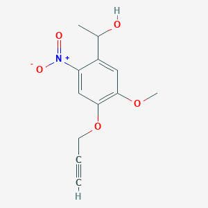 1-(5-Methoxy-2-nitro-4-(prop-2-yn-1-yloxy)phenyl)ethan-1-ol chemical structure (CAS 1255792-05-2)