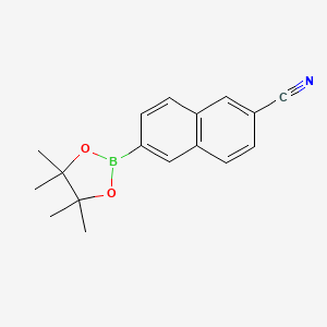 6-(4,4,5,5-Tetramethyl-1,3,2-dioxaborolan-2-yl)-2-naphthonitrile chemical structure (CAS 1255871-58-9)