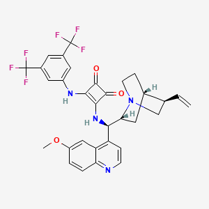 3-((3,5-Bis(trifluoromethyl)phenyl)amino)-4-(((R)-(6-methoxyquinolin-4-yl)((1S,2R,4S,5R)-5-vinylquinuclidin-2-yl)methyl)amino)cyclobut-3-ene-1,2-dione chemical structure (CAS 1256245-79-0)
