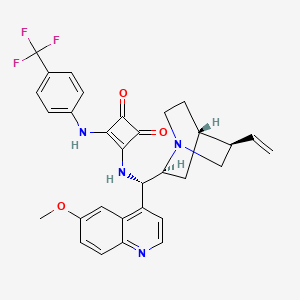 3-[[(8α,9S)-6'-methoxycinchonan-9-yl]amino]-4-[[4-(trifluoromethyl)phenyl]amino]-3-cyclobutene-1,2-dione chemical structure (CAS 1256245-85-8)