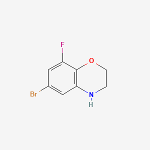6-Bromo-8-fluoro-3,4-dihydro-2H-benzo[b][1,4]oxazine chemical structure (CAS 1256255-94-3)